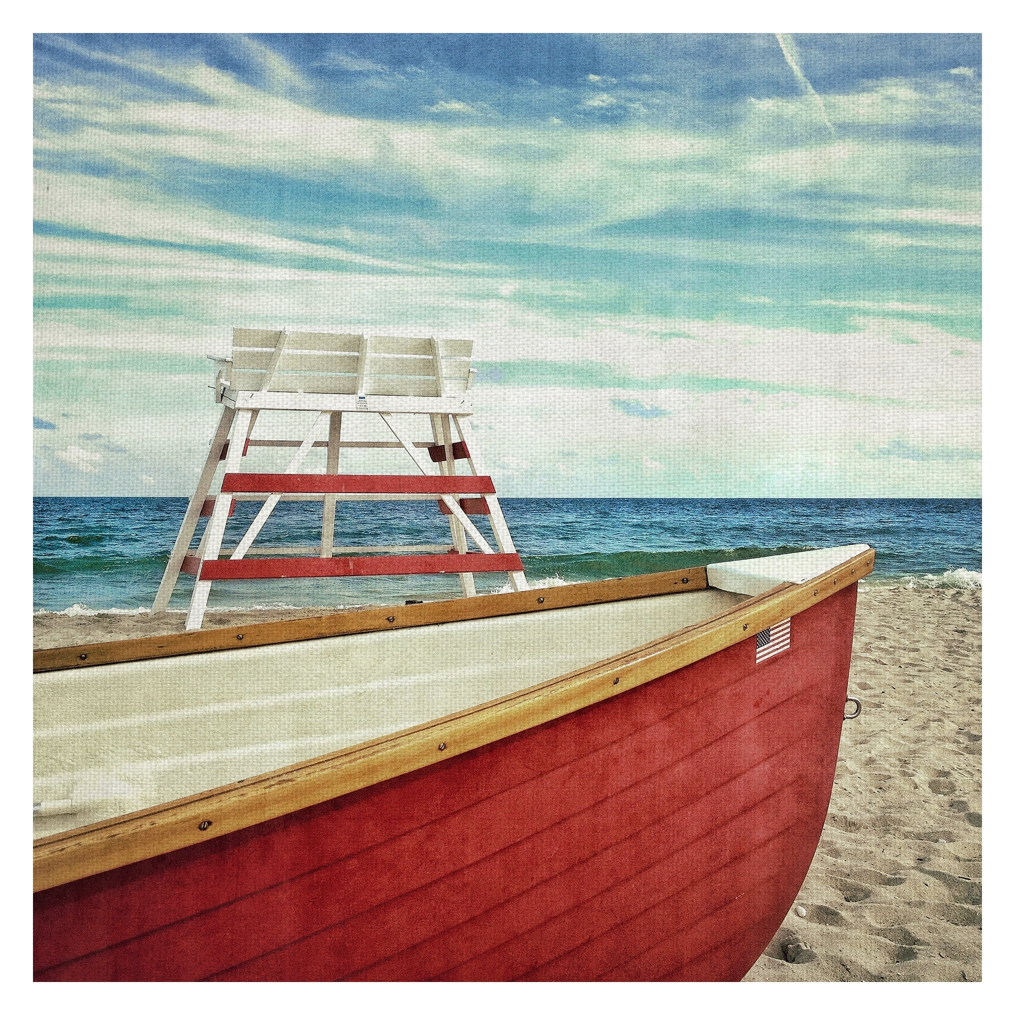 Masterpiece Art Gallery Lifeguard Off Duty by Mimi Payne Coastal Canvas Art 30" x 30"