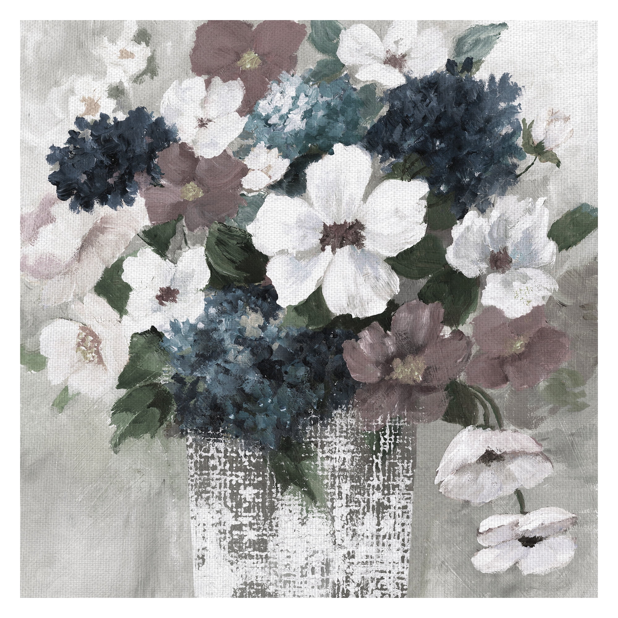 Masterpiece Art Gallery Linen Bouquet I Light Sqaure REV By Nan Canvas Art Print 24" x 24"