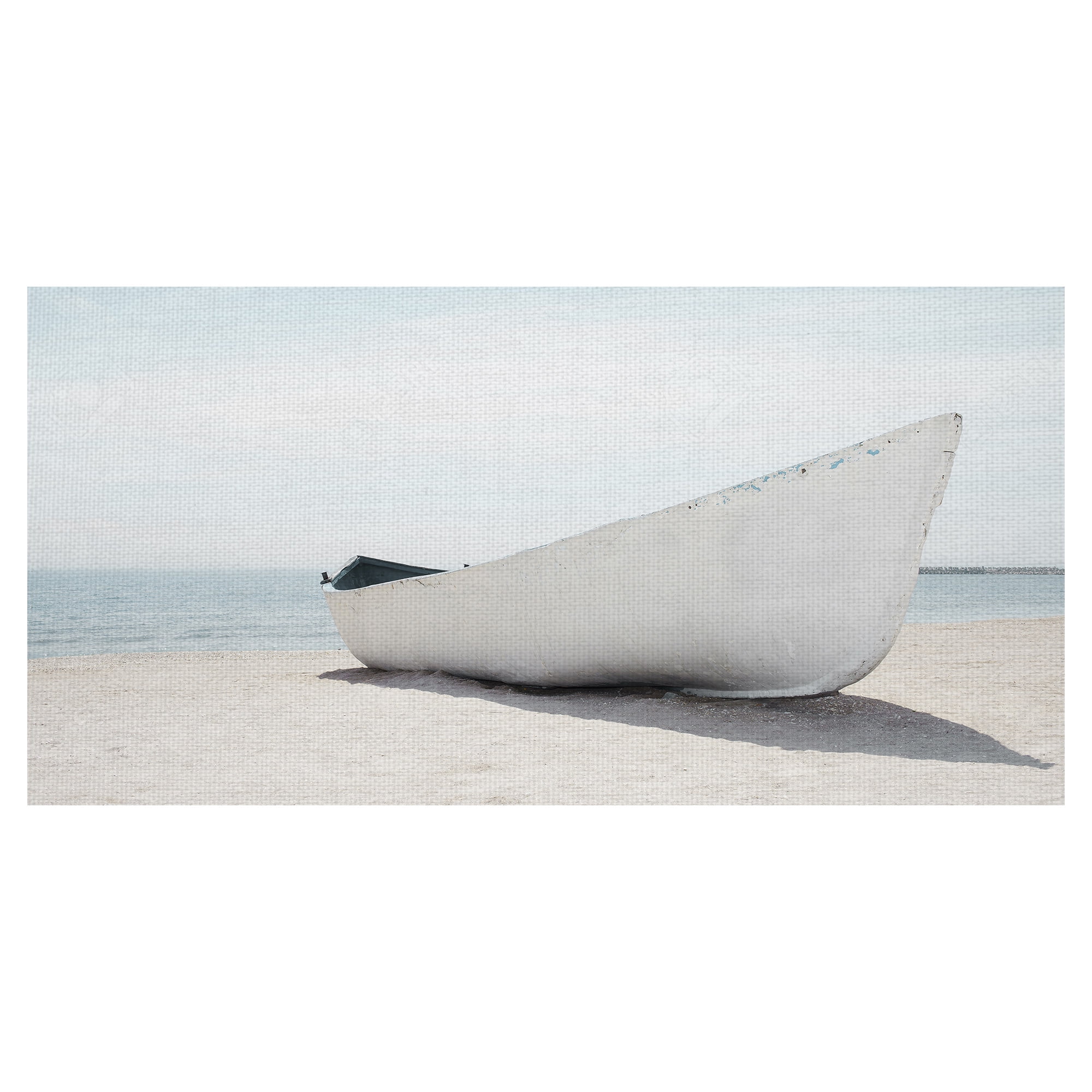 White Sandy Beach Coastal Canvas Art Print for Kids
