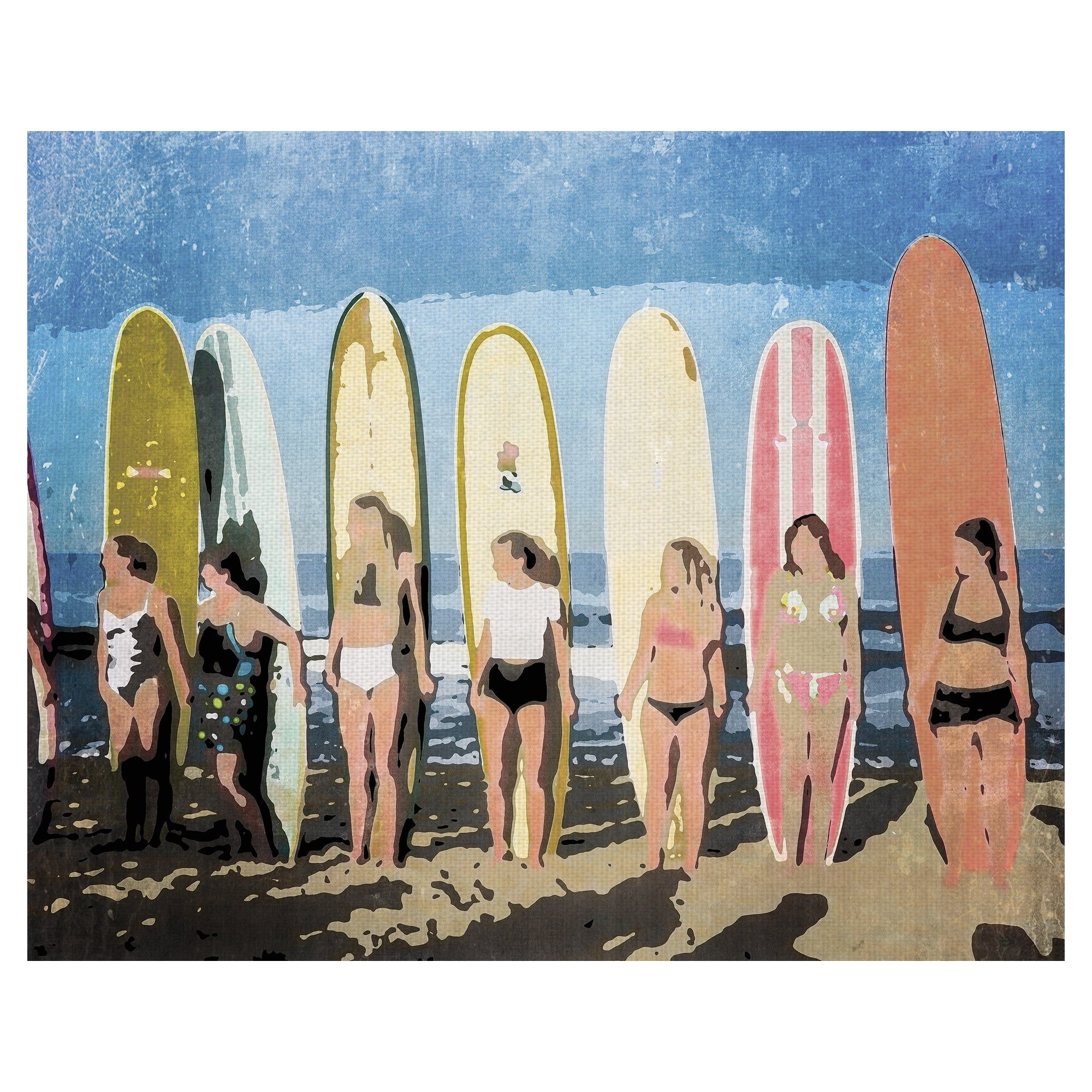 Masterpiece Art Gallery Longboard Classic Soft Surf By Graffi-tee Studios Canvas Art Print 16" x 20"