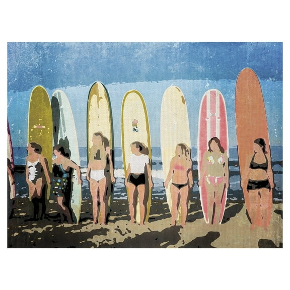 Masterpiece Art Gallery Longboard Classic Soft Surf By Graffi-tee Studios Canvas Art Print 18" x 24"