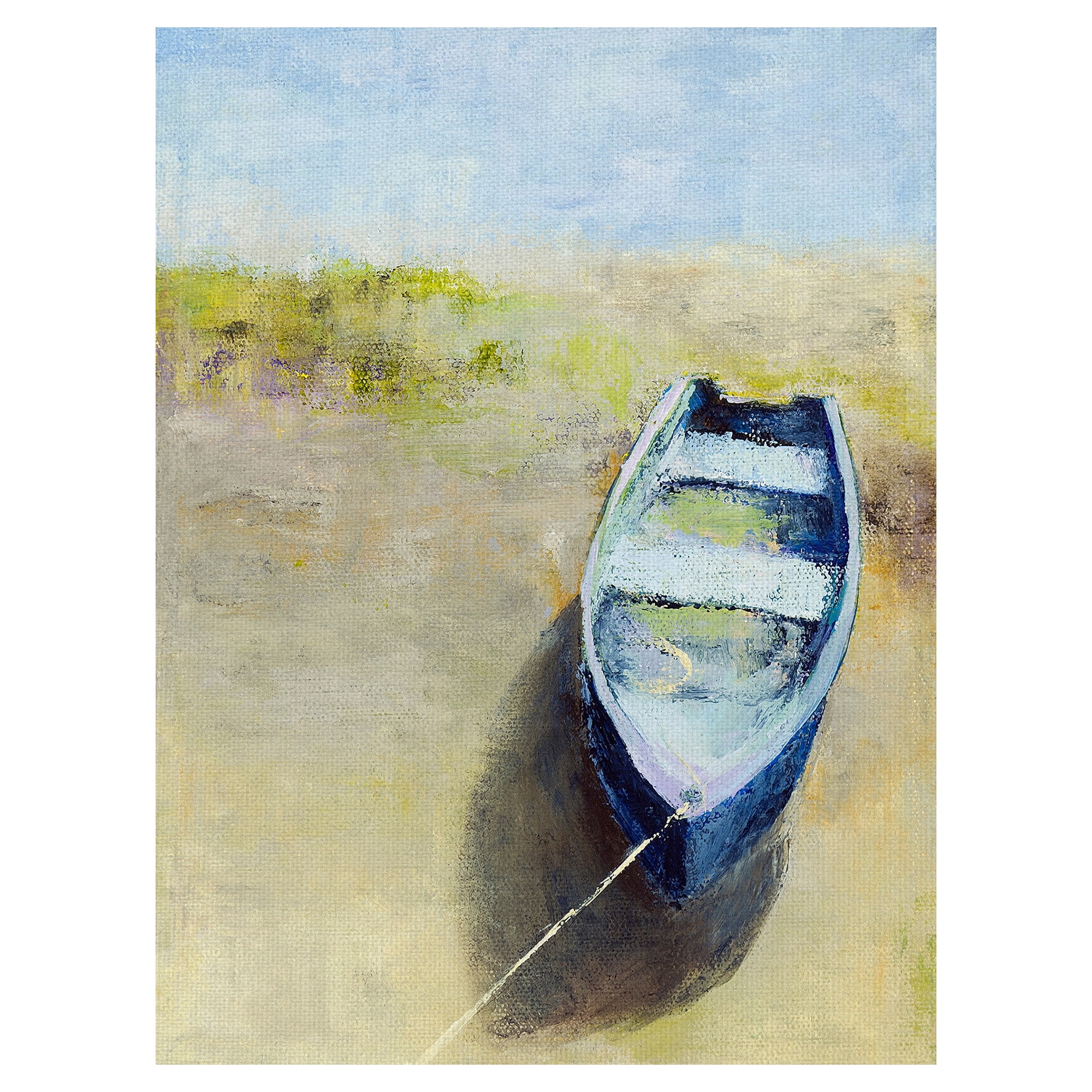 Masterpiece Art Gallery Low Tide Boat By Martha Wakefield Canvas Art Print 30" x 40"
