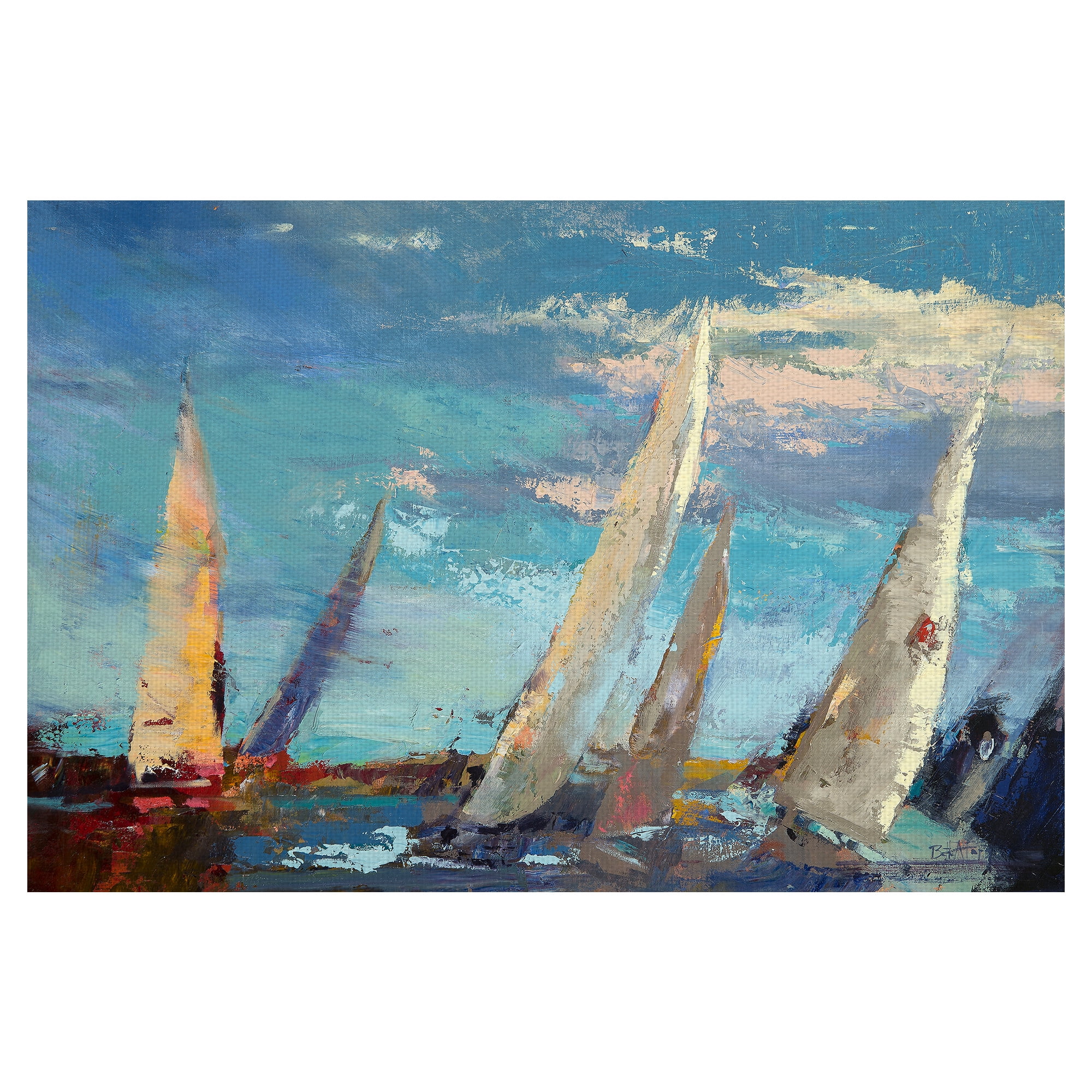 Masterpiece Art Gallery Magnificence Sailboat By Beth Forst Canvas Art Print 24" x 36"