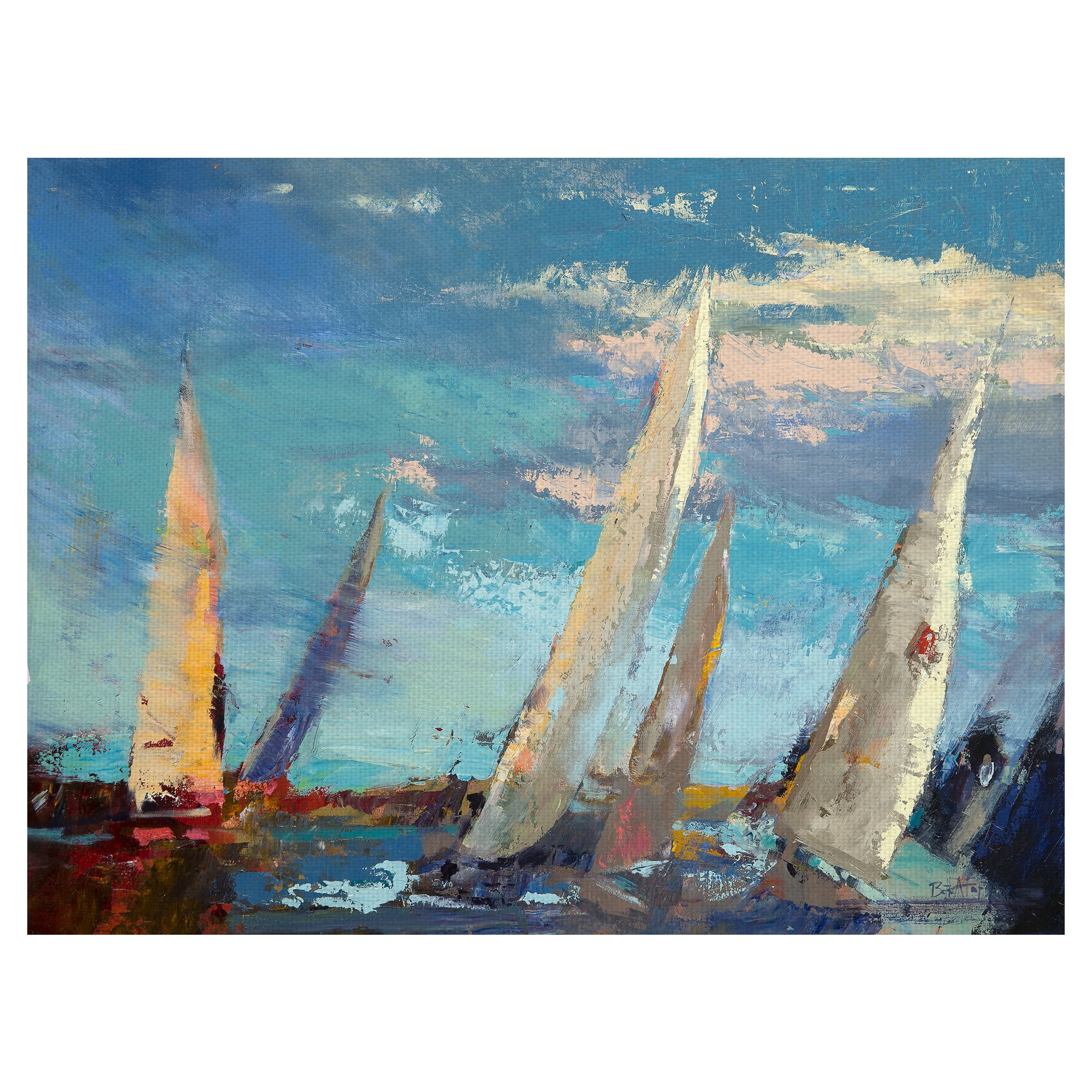 Masterpiece Art Gallery Magnificence Sailboat By Beth Forst Canvas Art Print 30" x 40"