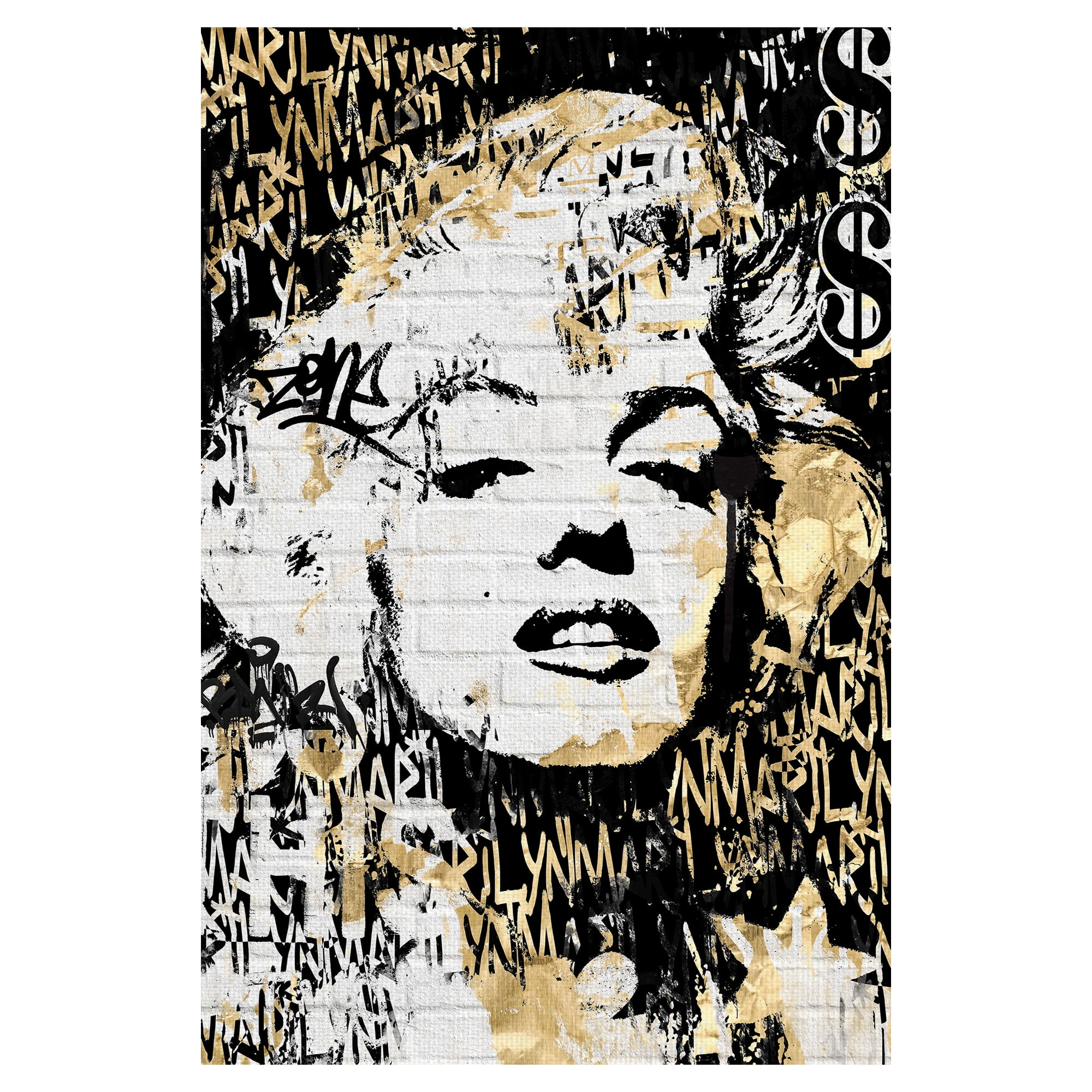 Masterpiece Art Gallery Marilyn In Gold By Belle Maison Canvas Art Print 24" x 36"