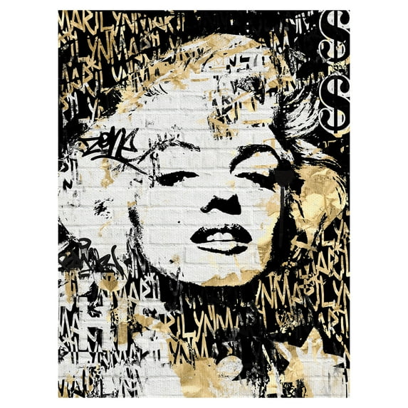 Masterpiece Art Gallery Marilyn In Gold By Belle Maison Canvas Art Print 30" x 40"