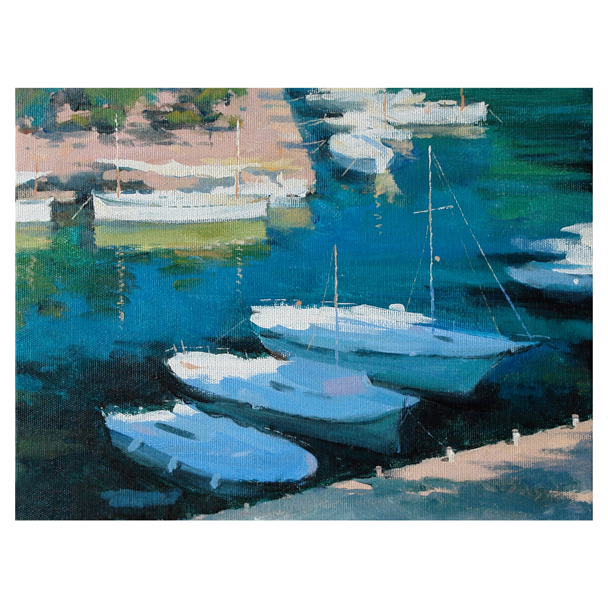 Masterpiece Art Gallery Marina 16 Boats by Alex Hook Krioutchkov Canvas Art Print 30" x 40"