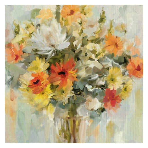 Masterpiece Art Gallery Mason Jar Flowers By Studio Arts Canvas Art Print 30" x 30"