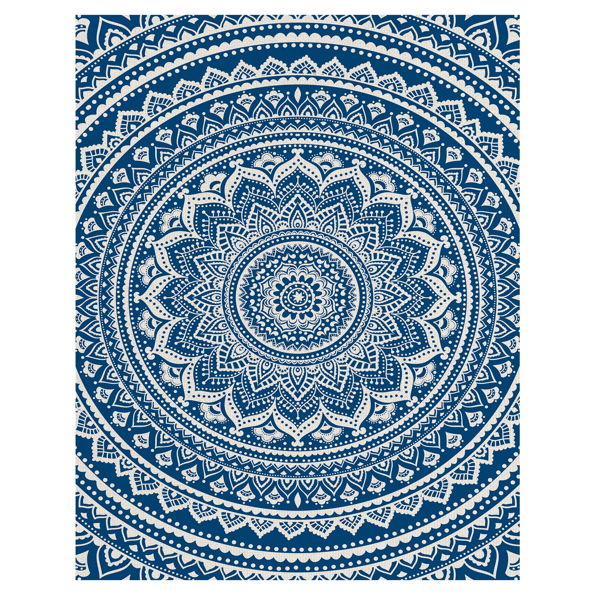 Masterpiece Art Gallery Medallion In Blue By Belle Maison Canvas Art Print 22" x 28"