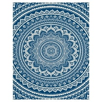 Masterpiece Art Gallery Medallion In Blue By Belle Maison Canvas Art Print 22" x 28"