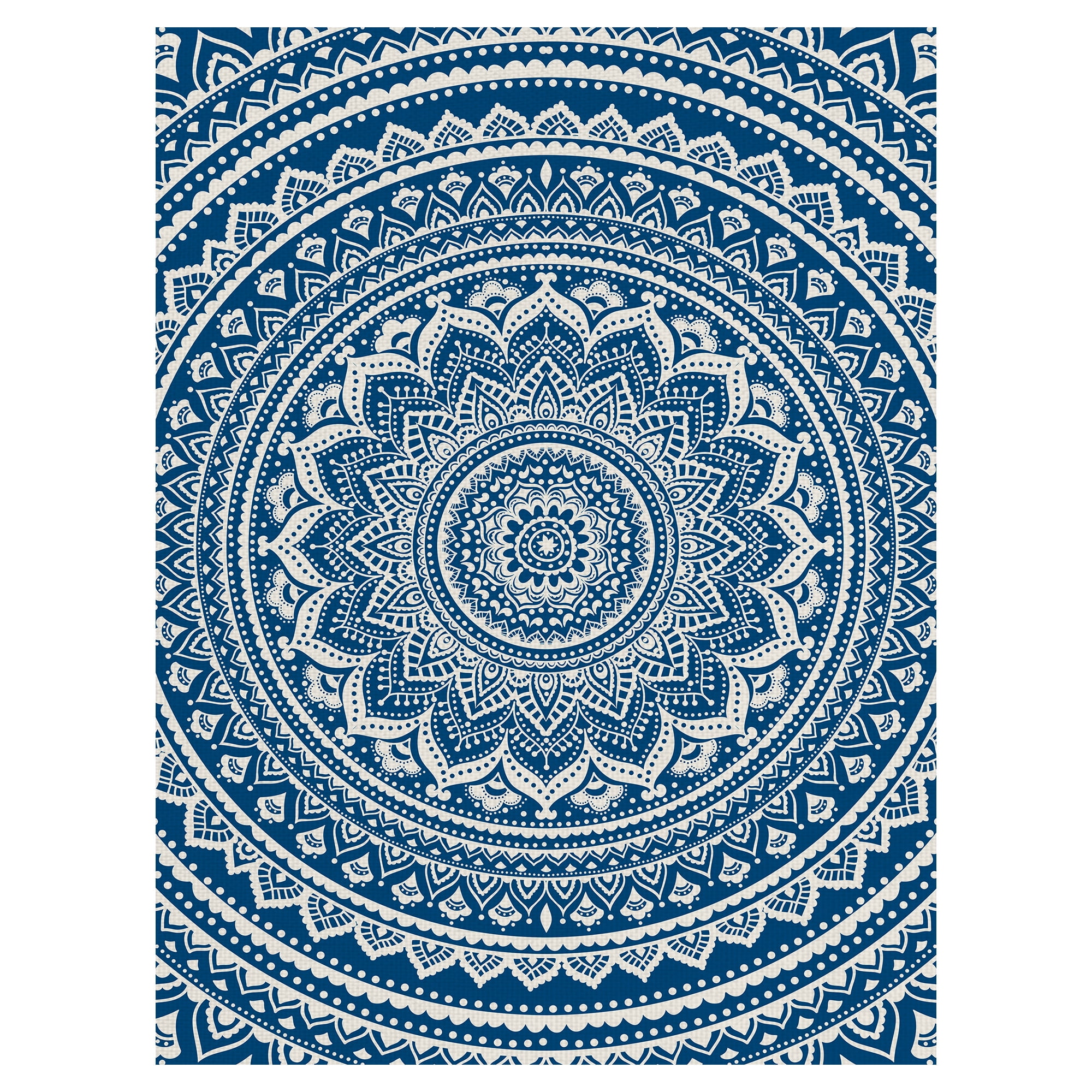 Masterpiece Art Gallery Medallion In Blue By Belle Maison Canvas Art Print 30" x 40"