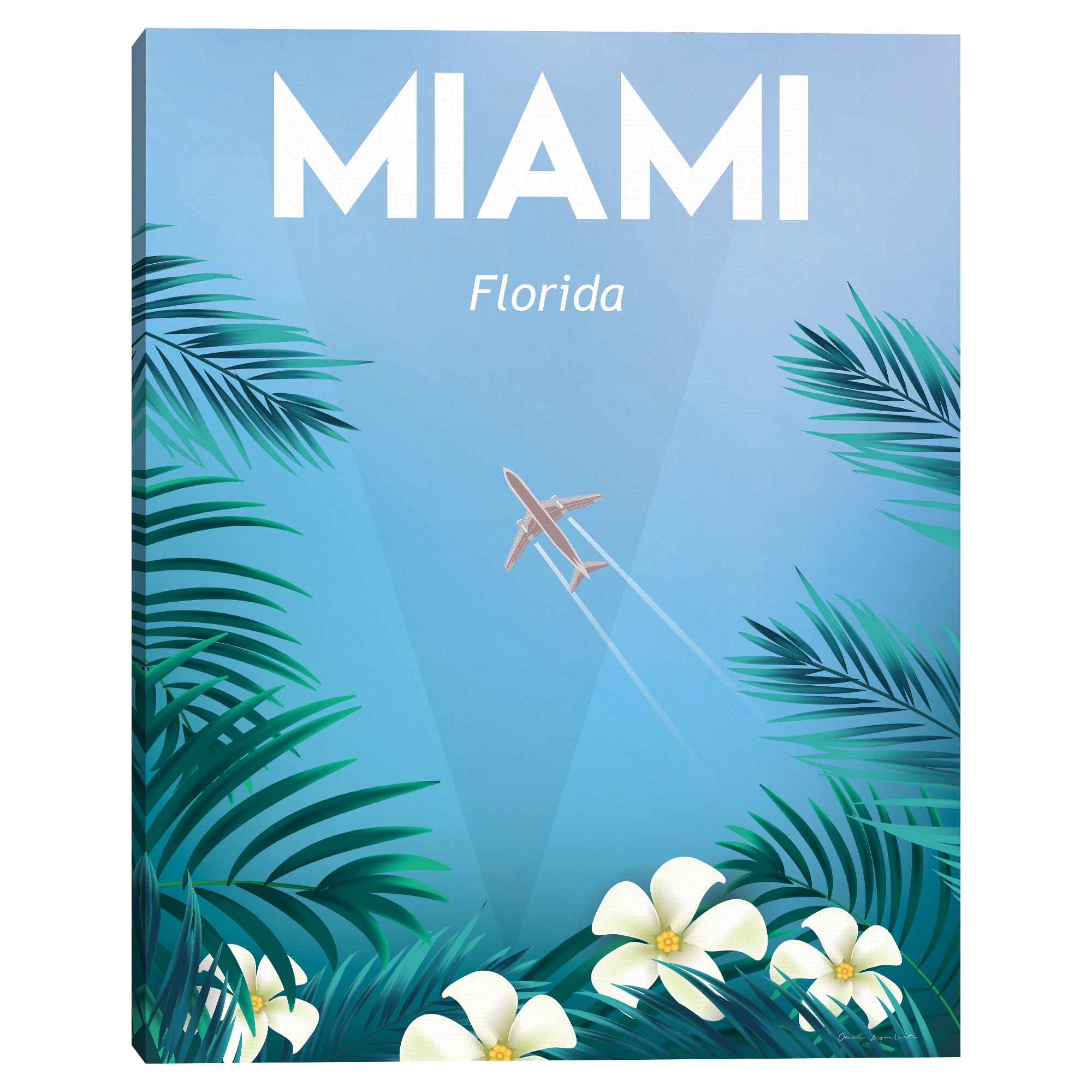 Masterpiece Art Gallery Miami Cities Canvas Art Print, 22" x 28", by Omar Escalante