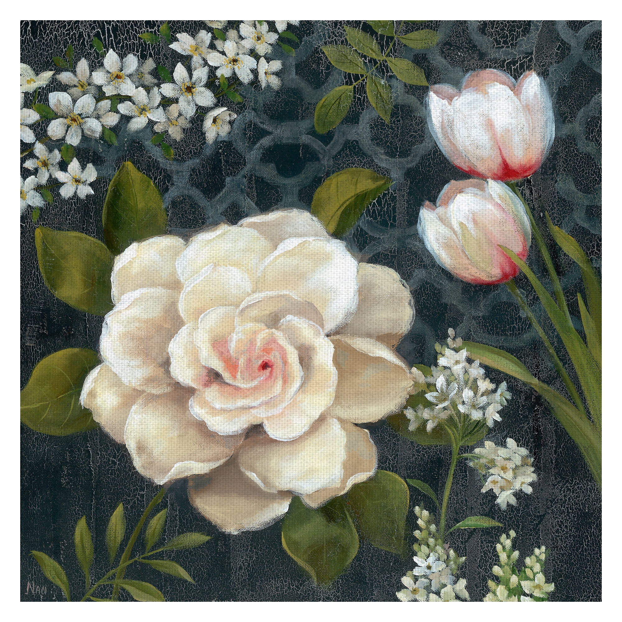 Masterpiece Art Gallery Midnight Garden I Flower Assortment by Nan