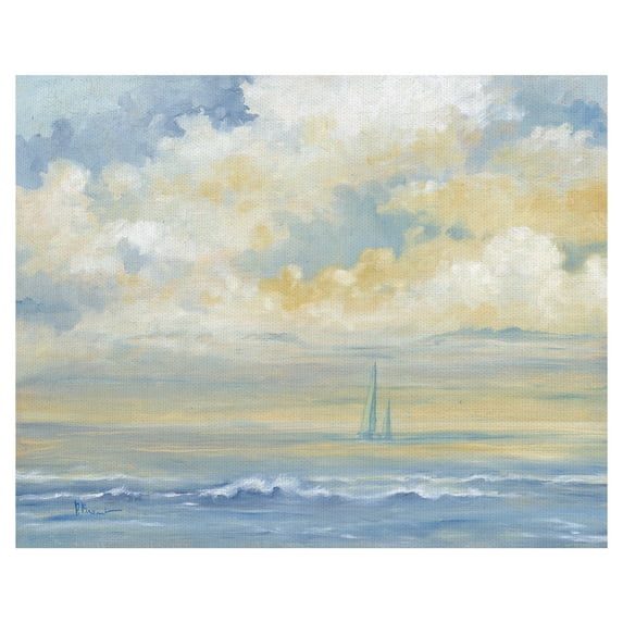 Masterpiece Art Gallery Misty Morning Coastal Sail by Paul Brent Canvas Art 22" x 28"