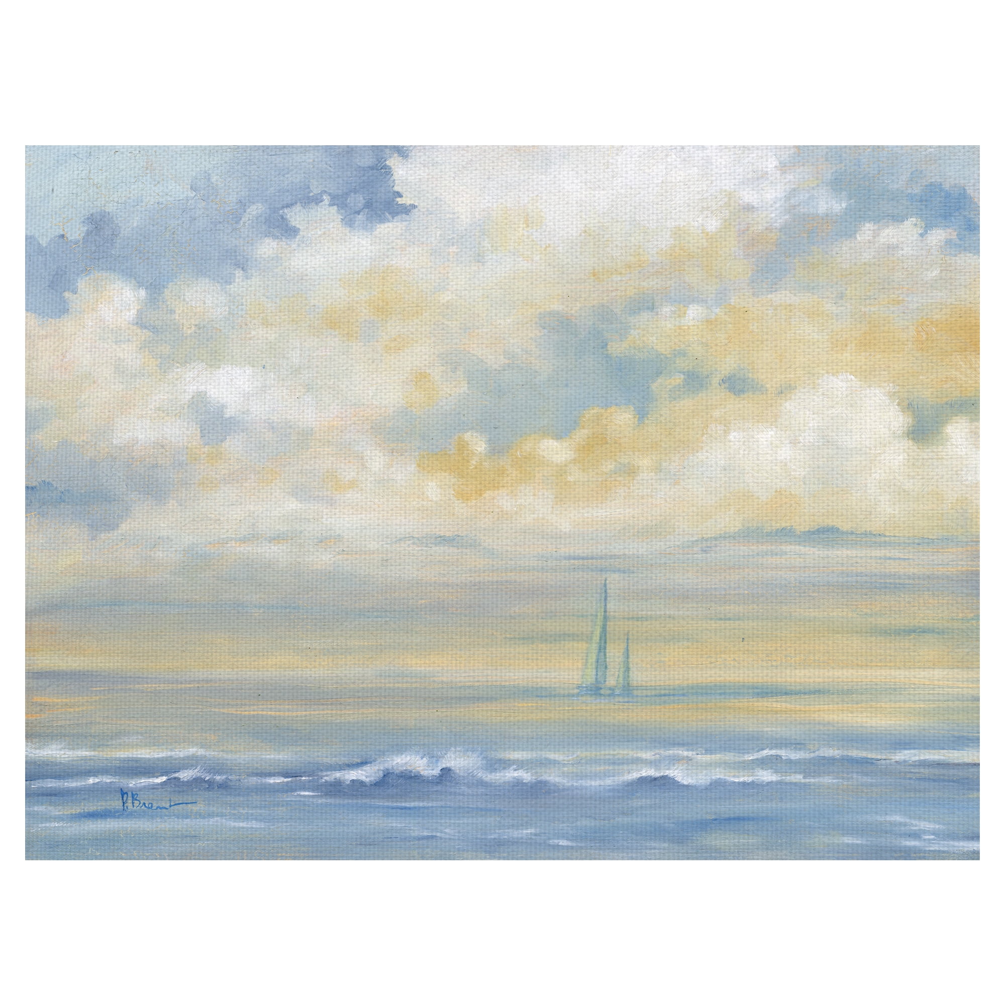 Masterpiece Art Gallery Misty Morning Coastal Sail by Paul Brent Canvas Art 30" x 40"