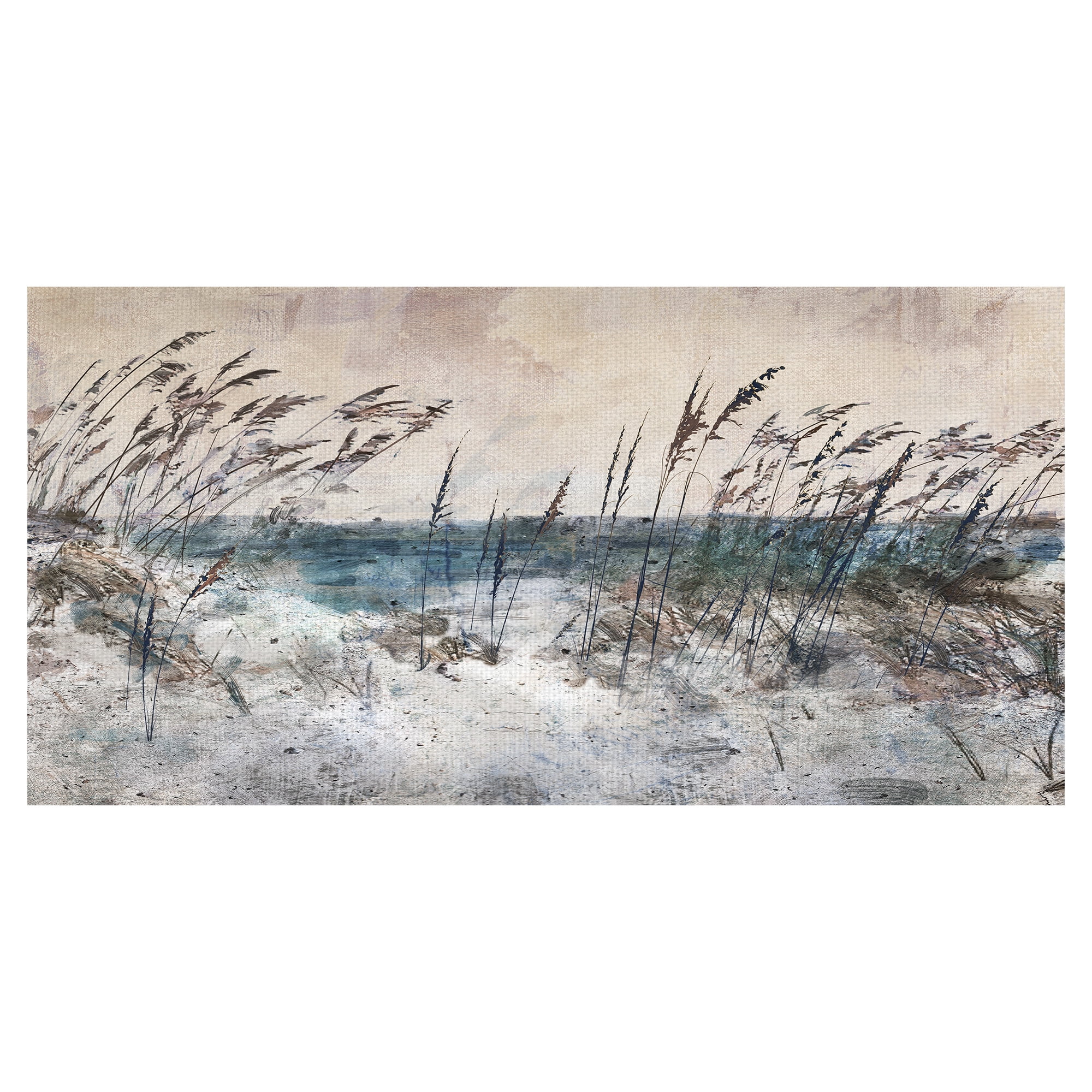 Abstract Coastal Beach Scene Canvas Art Print for Kids