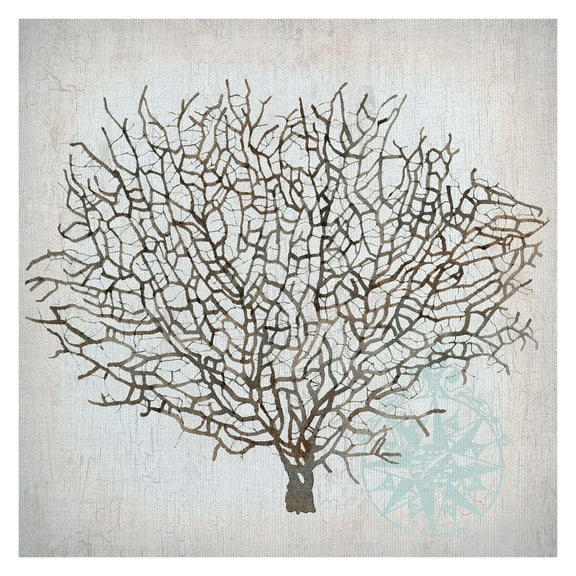 Masterpiece Art Gallery Nautical Coral Crop by Lynnea Washburn Canvas Art Print 24" x 24"