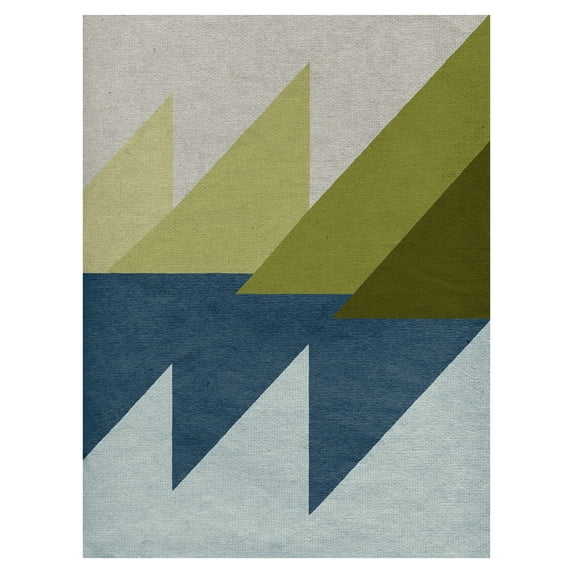 Masterpiece Art Gallery New Linen Geometrics D Triangular Abstract By GI ArtLab Canvas Art Print 18" x 24"