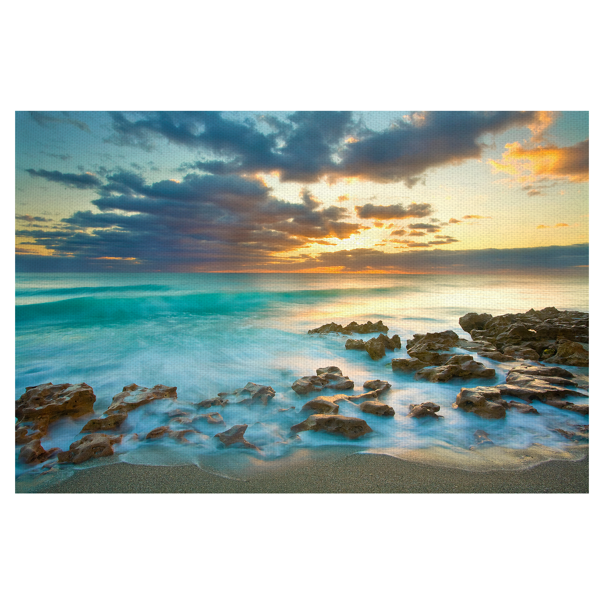 Masterpiece Art Gallery Ocean Sunrise By Patrick Zephyr Canvas Art Print 24" x 36"
