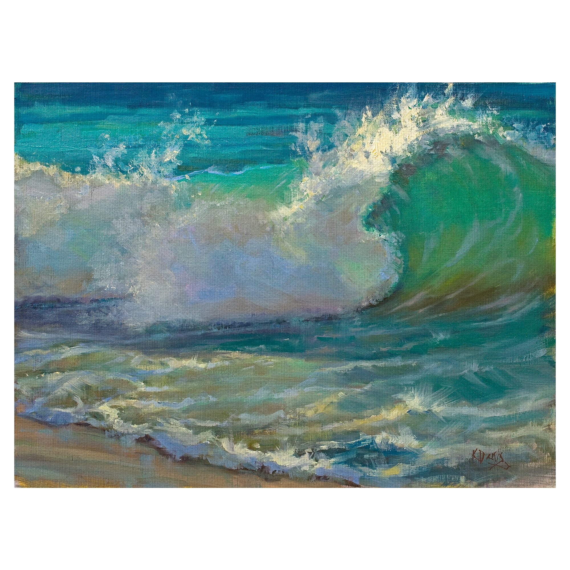 Ocean Wave Majesty Abstract Canvas Art Print for Kids 18" x 24"