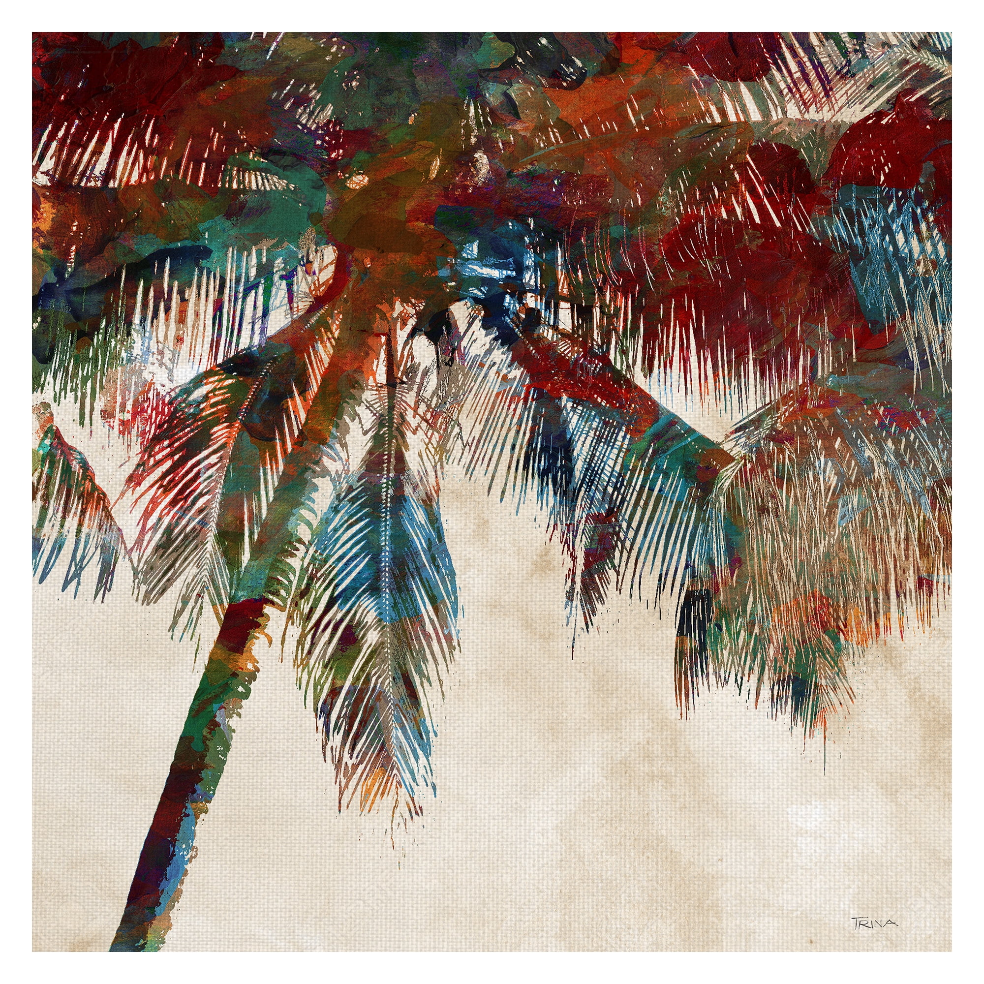 Masterpiece Art Gallery Palm Tree Tropical Punch I by Katrina Craven Canvas Art Print 24" x 24"