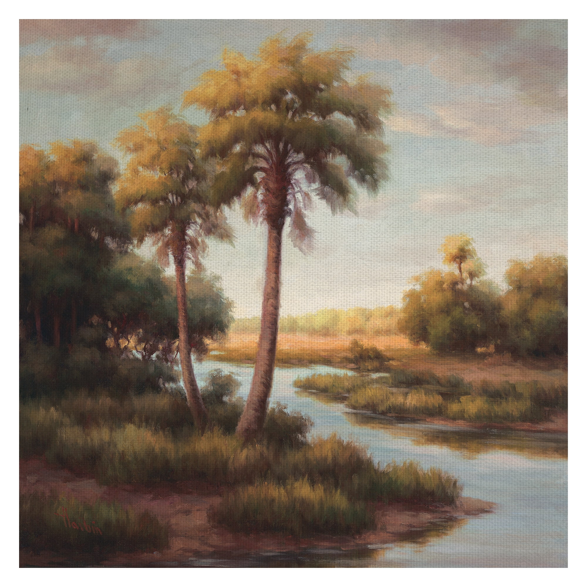 Masterpiece Art Gallery Palm Trees In the Tropics II by Haibin Canvas Art Print 24" x 24"