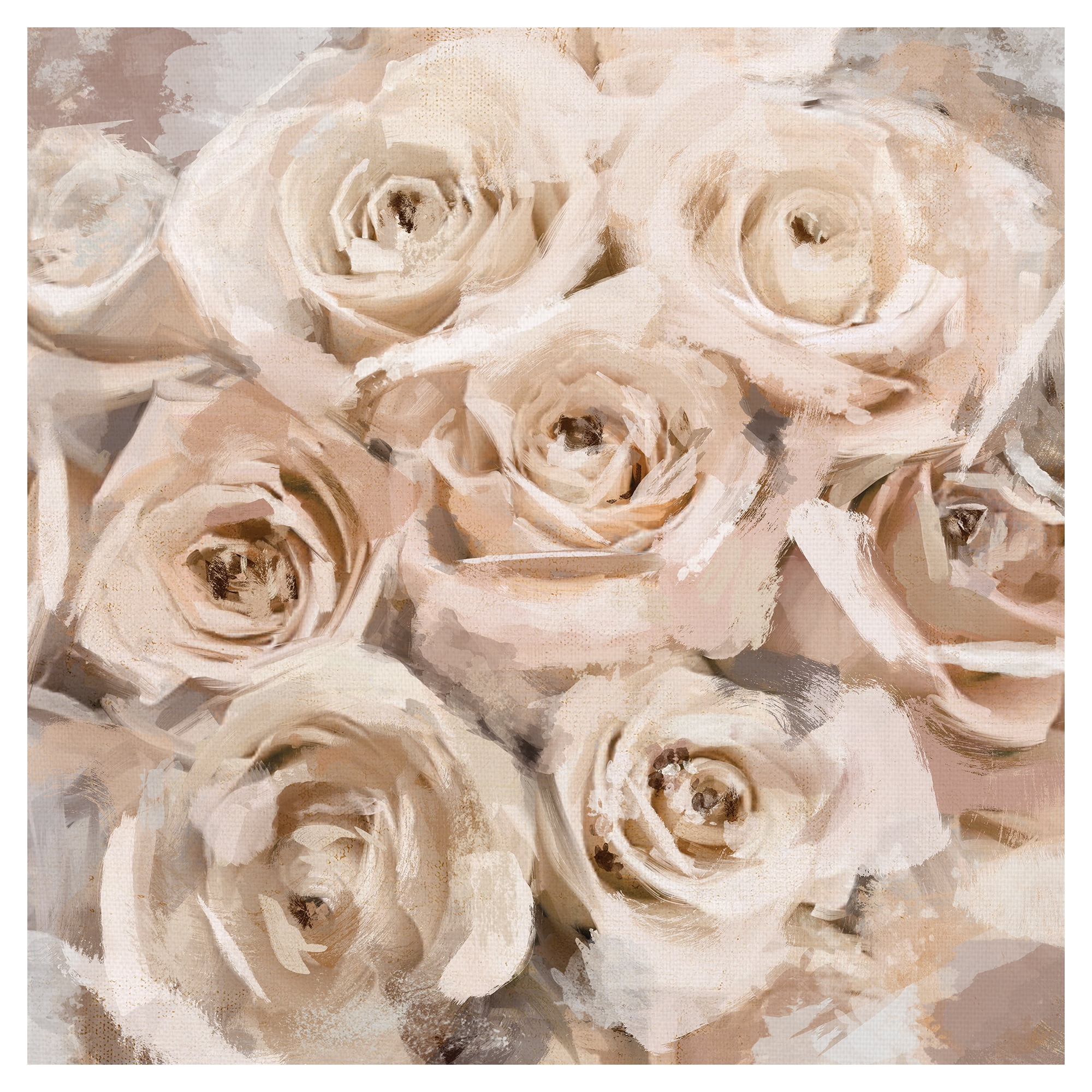 Masterpiece Art Gallery Paper Roses Coral by Studio Arts Canvas Art Print