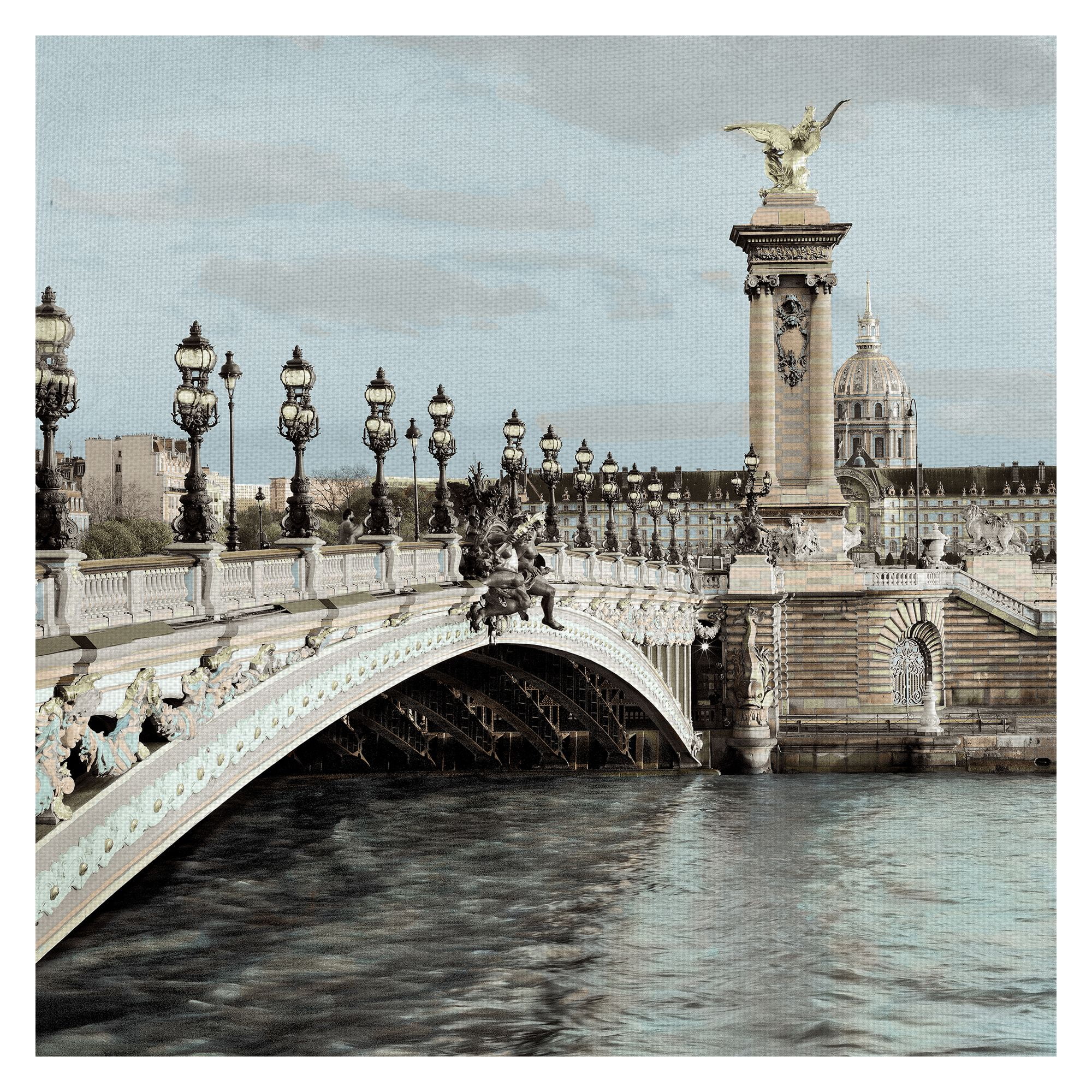 Masterpiece Art Gallery Paris #12 Bridge By Alan Blaustein Canvas Art Print 20" x 20"