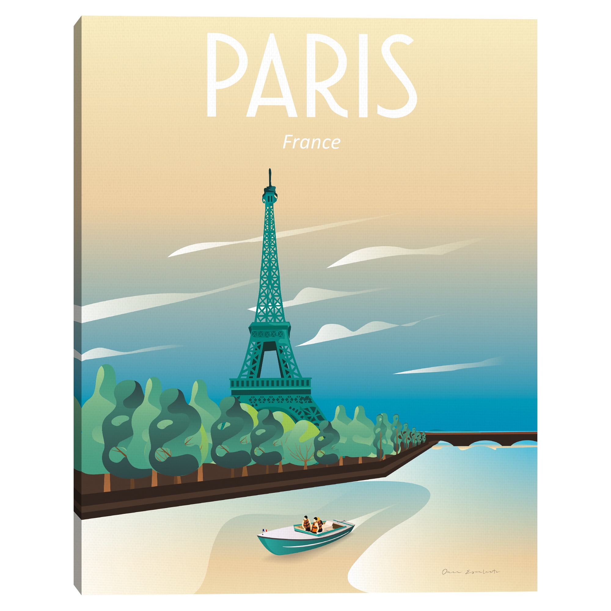 Masterpiece Art Gallery Paris Cities Canvas Art Print, 22" x 28", by Omar Escalante