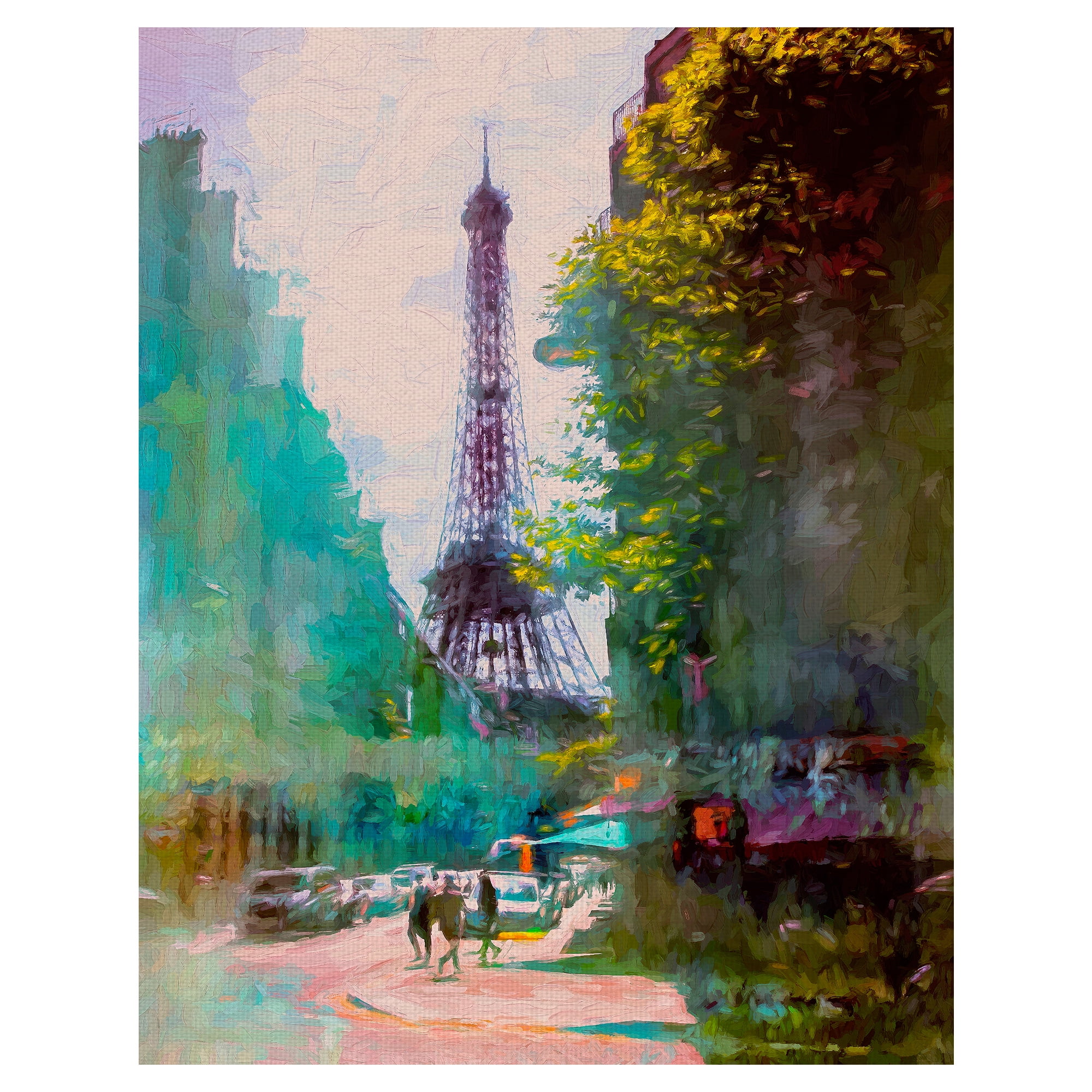 Colorful Abstract Eiffel Tower Canvas Art for Kids 22" x 28"