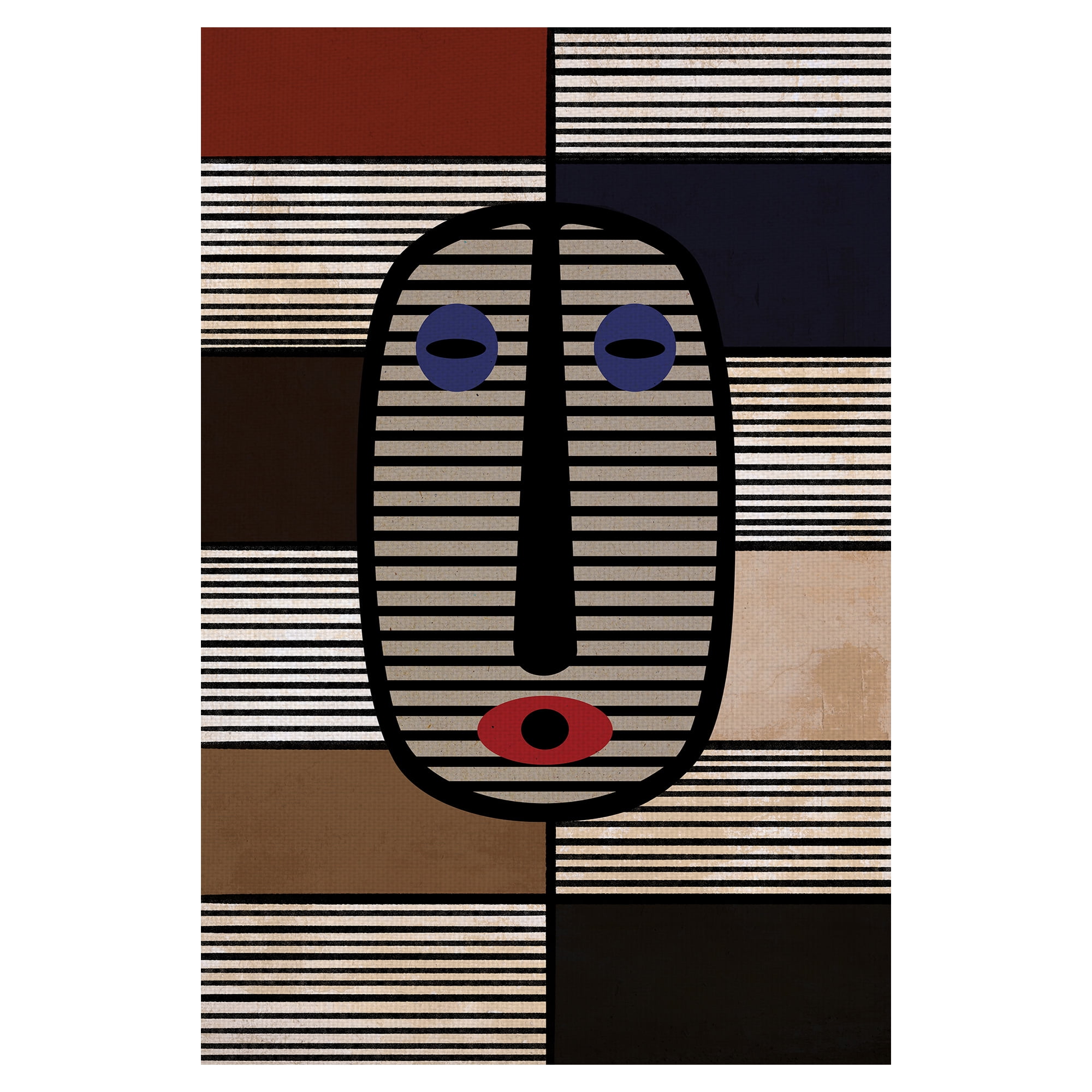 Masterpiece Art Gallery Perplexed Abstract Face by Belle Maison Canvas Art Print 24" x 36"