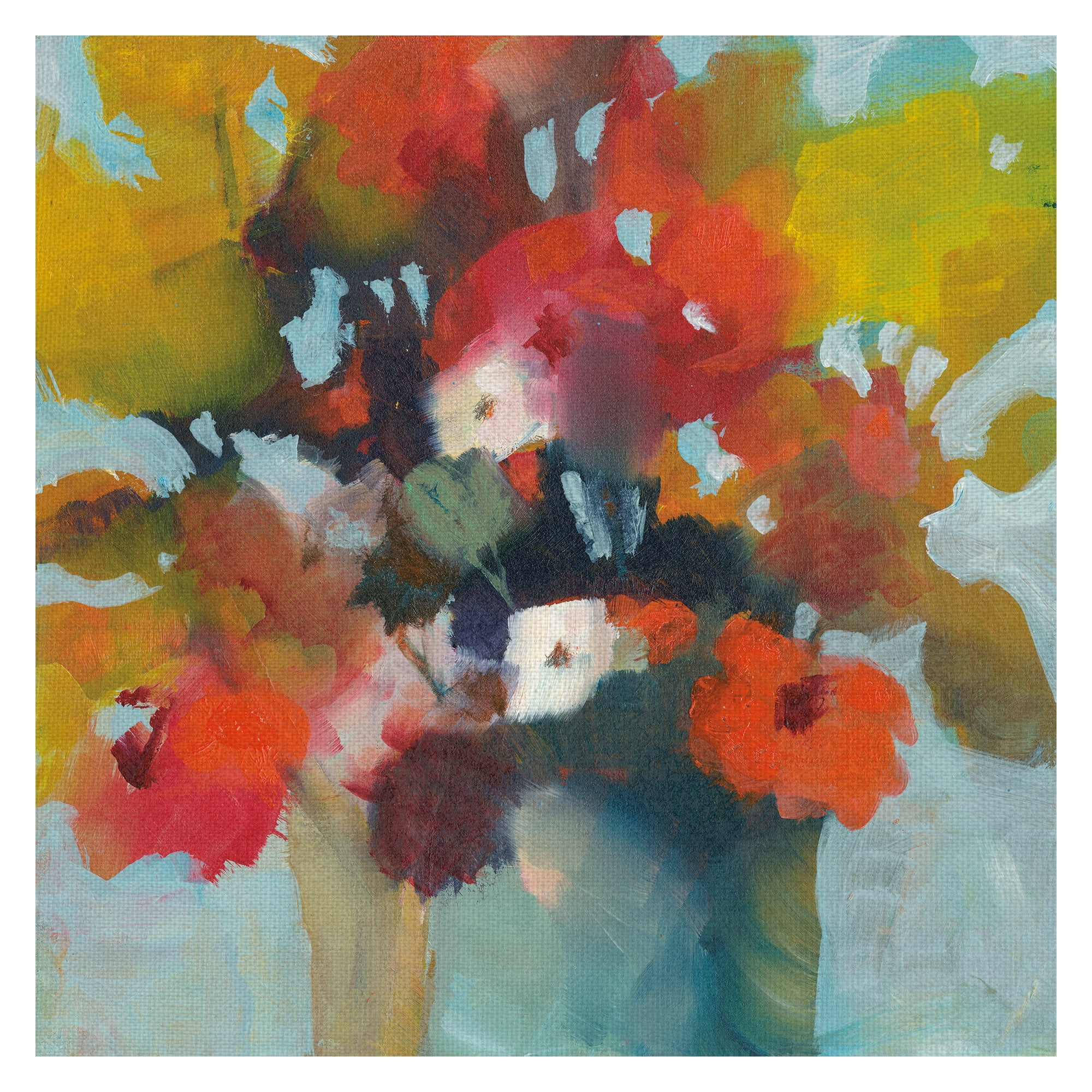 Masterpiece Art Gallery Pot of Flowers By Michelle Abrams Canvas Art Print 30" x 30"
