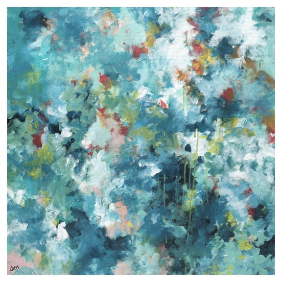 Masterpiece Art Gallery Rainforest Blue Abstract by Jan Weiss Canvas Art Print