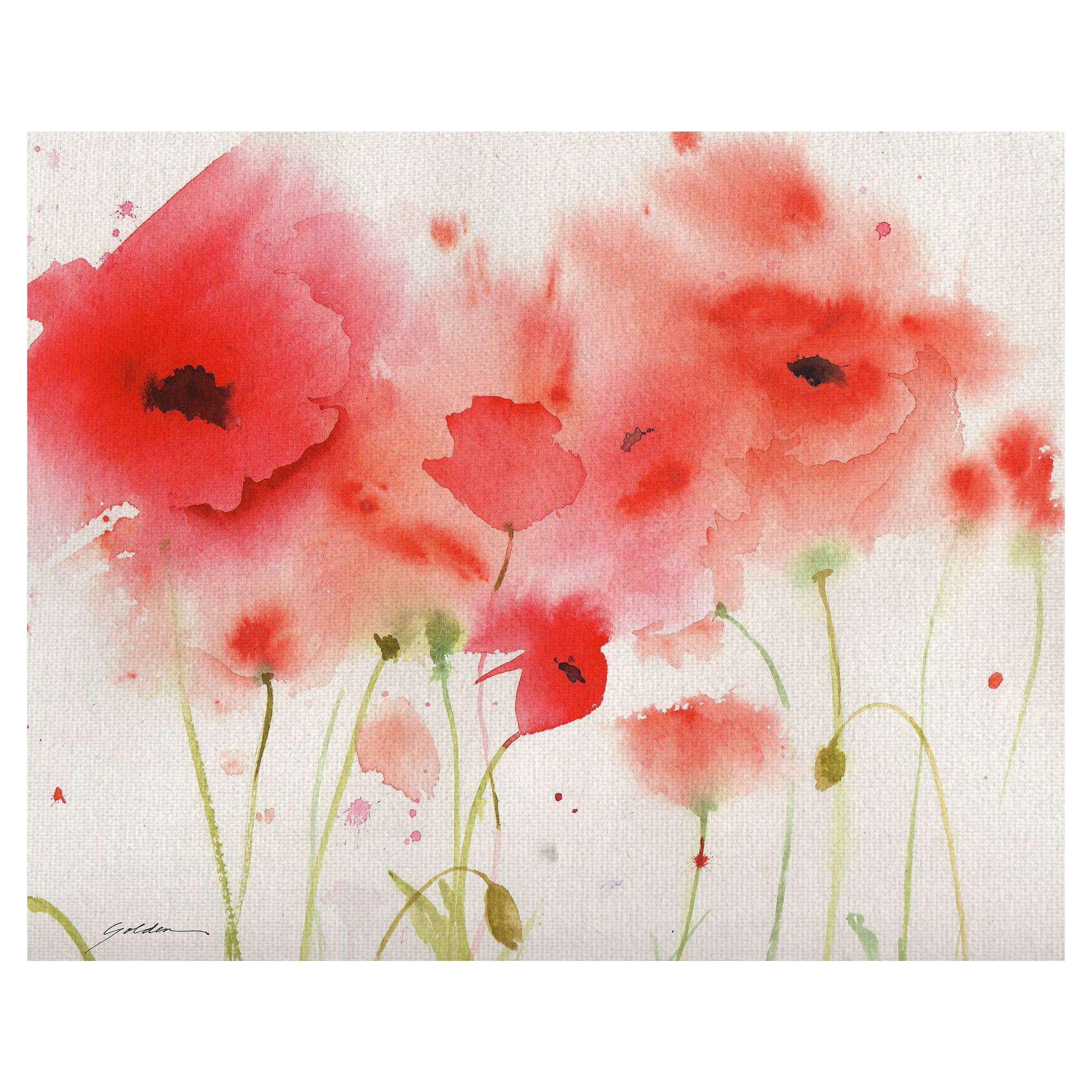 Masterpiece Art Gallery Red Poppies by Sheila Golden Canvas Art Print 22" x 28"