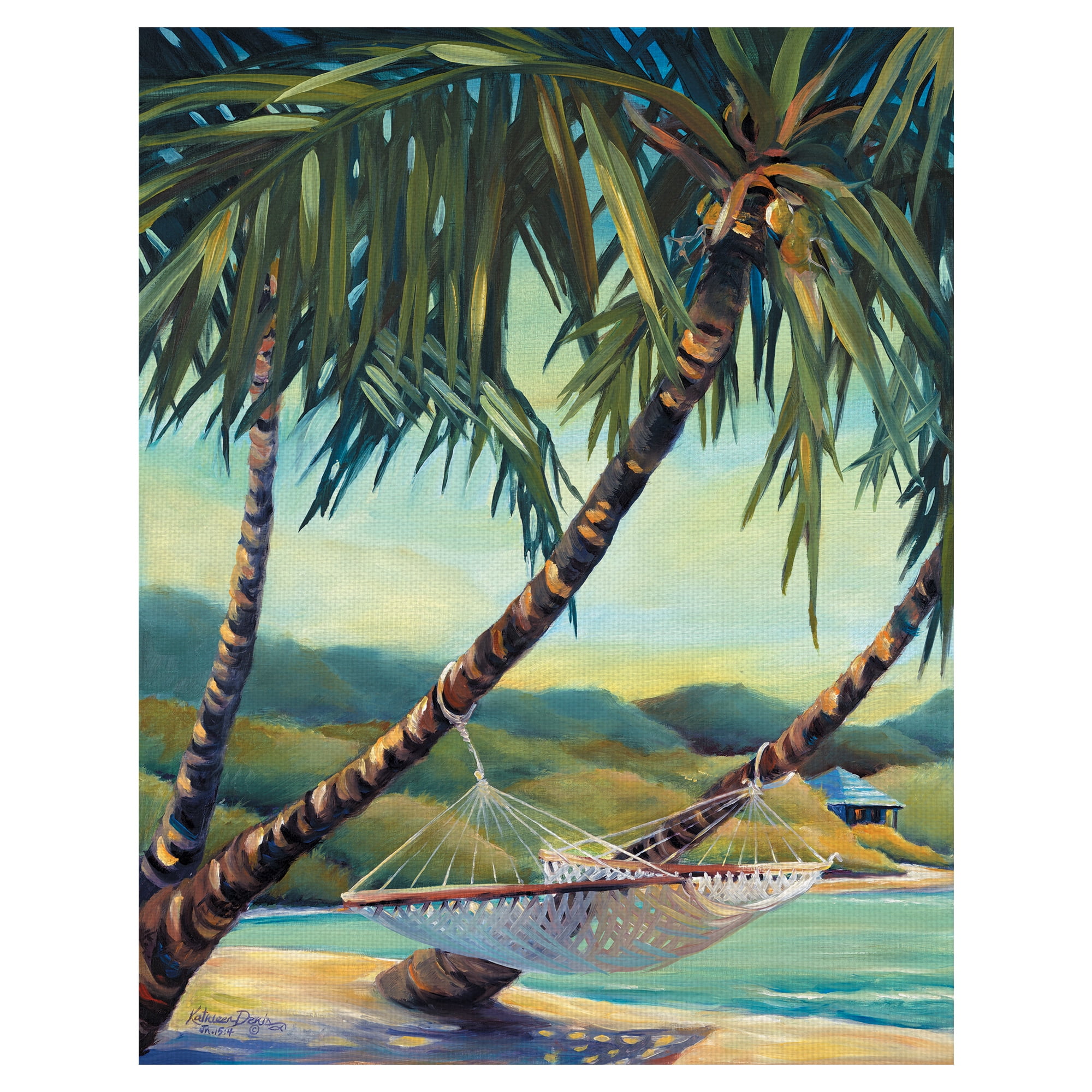 Masterpiece Art Gallery Rest Stop Beach Hammock By Kathleen Denis Canvas Art Print 22" x 28"