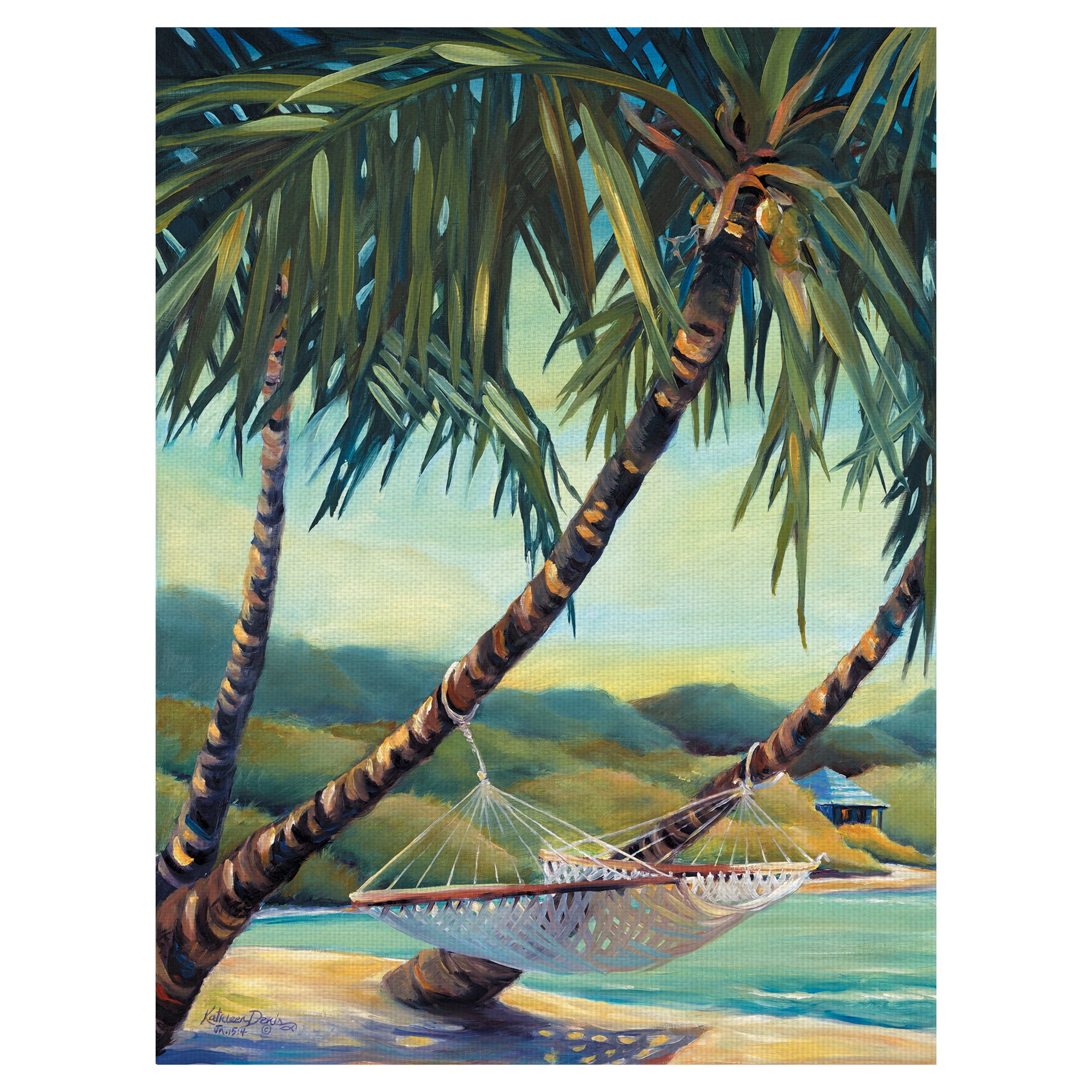 Masterpiece Art Gallery Rest Stop Beach Hammock By Kathleen Denis Canvas Art Print 30" x 40"