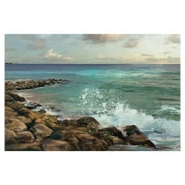 Masterpiece Art Gallery Rocky Shore Ocean By Studio Arts Canvas Art Print 24" x 36"