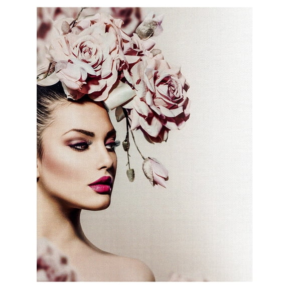 Masterpiece Art Gallery Rose Headdress Portrait By Incado Canvas Art Print 22" x 28"