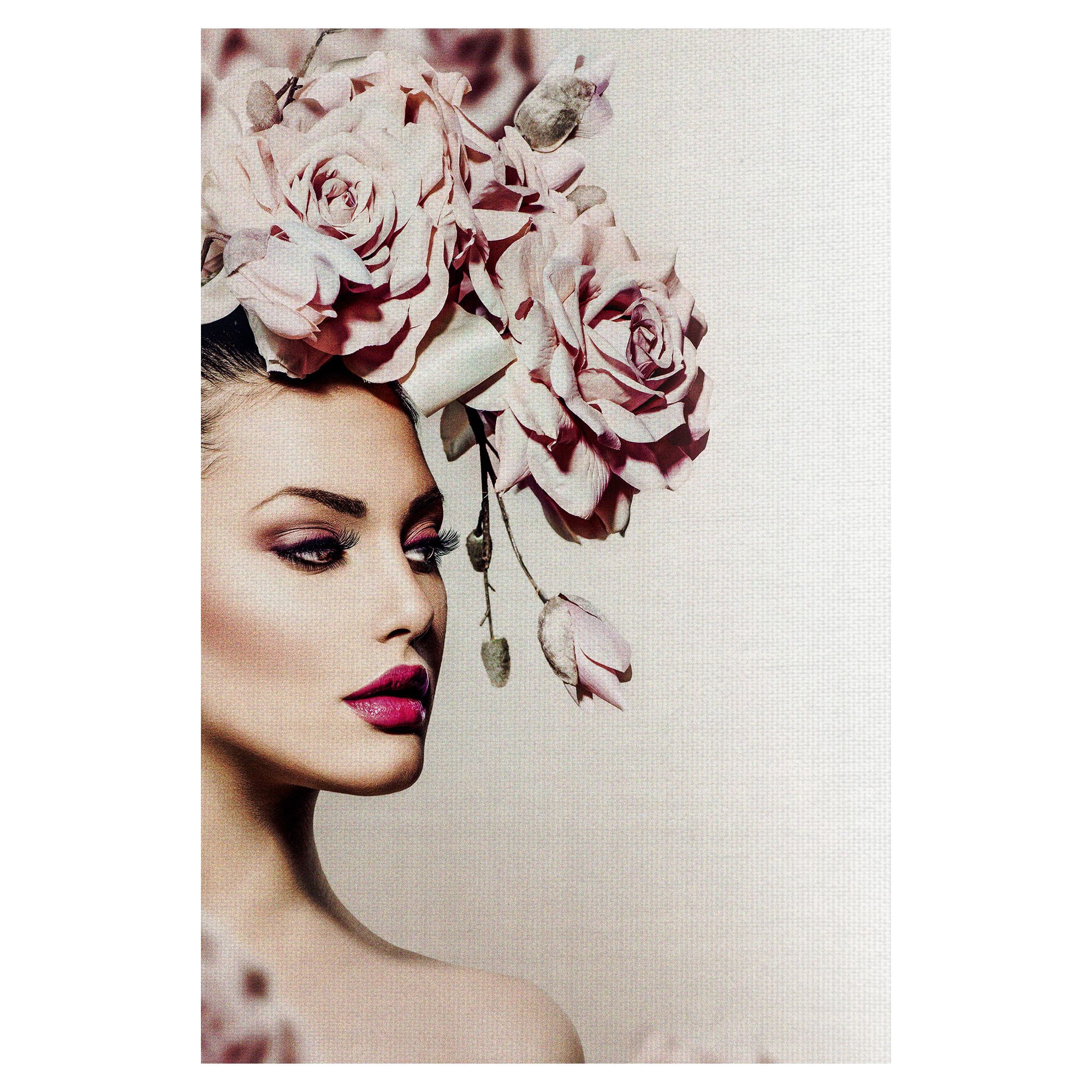 Masterpiece Art Gallery Rose Headdress Portrait By Incado Canvas Art Print 24" x 36"