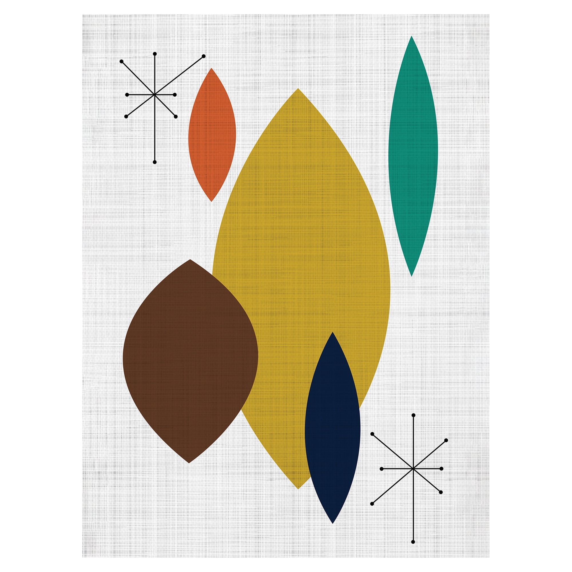 Colorful Abstract Mid-Century Modern Canvas Art for Kids