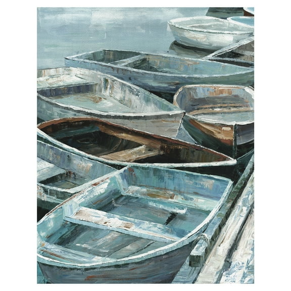 Masterpiece Art Gallery Rowing I Soft Boats By Sandy Doonan Canvas Art Print 22" x 28"