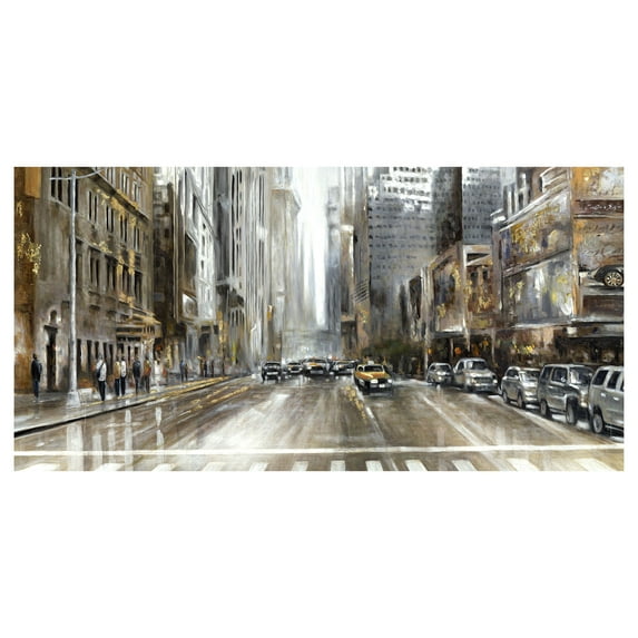 Masterpiece Art Gallery Rush Hour Panel New York City By Emily Williams Canvas Art Print 24" x 48"