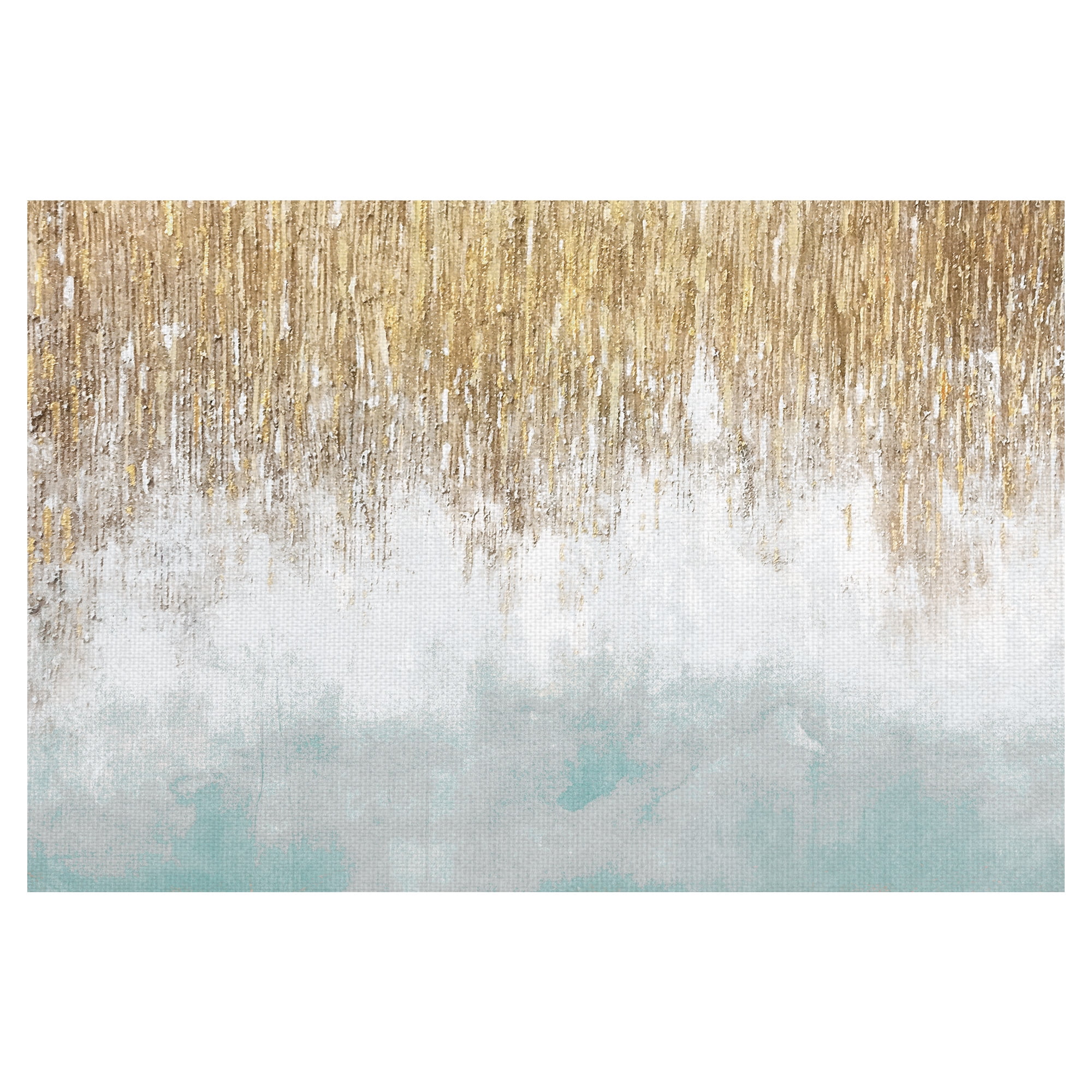 Masterpiece Art Gallery Sage Blue & Gold Shimmer Abstract by Willowbrook Fine Art Canvas Art Print 24" x 36"
