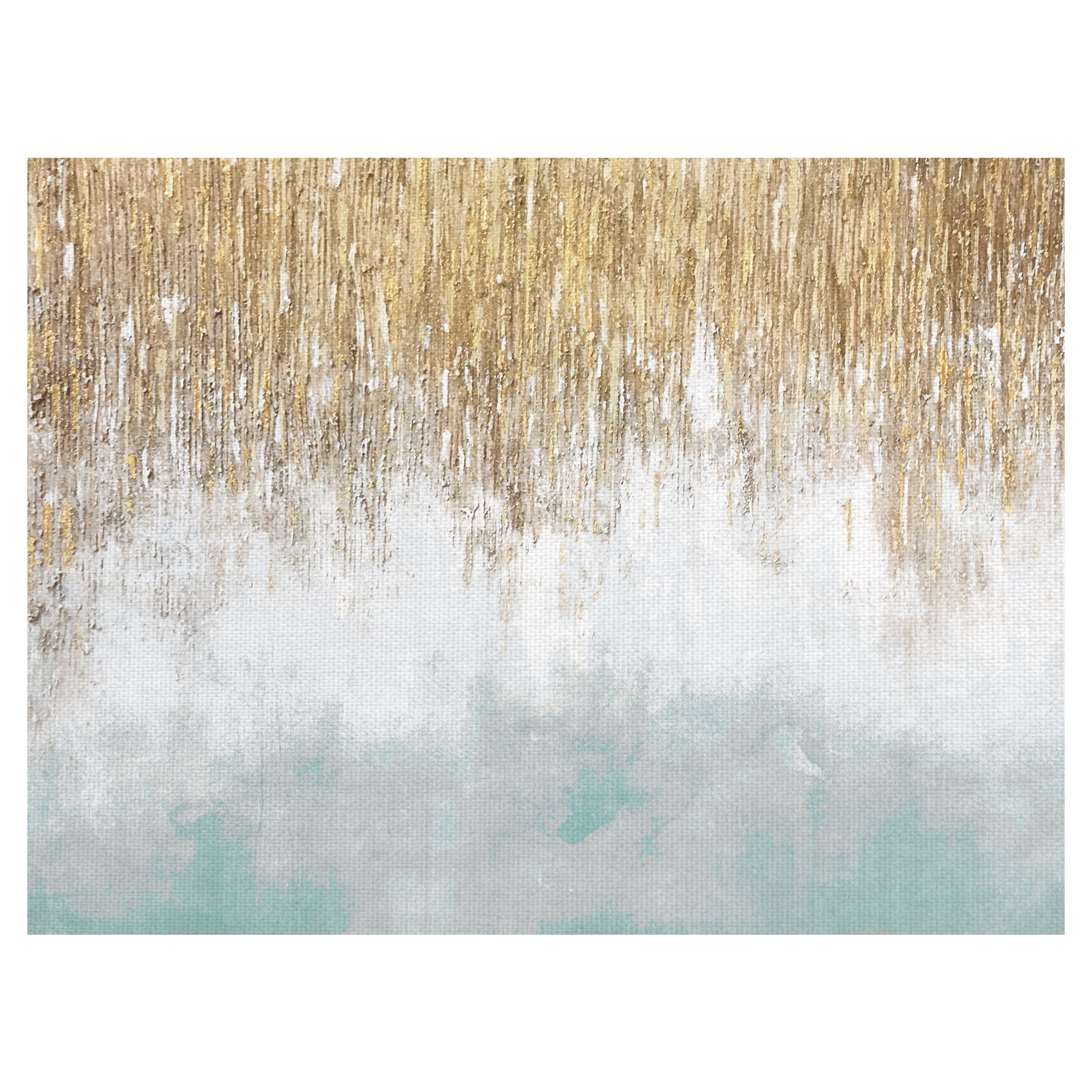 Masterpiece Art Gallery Sage Blue & Gold Shimmer Abstract by Willowbrook Fine Art Canvas Art Print 30" x 40"