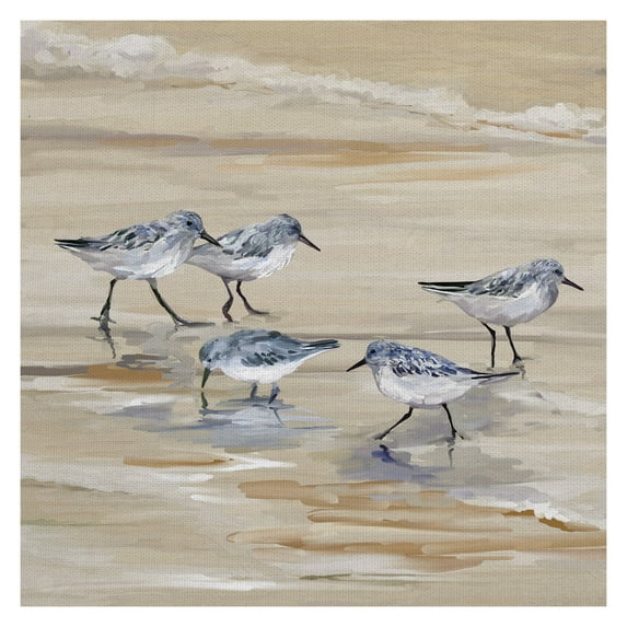 Masterpiece Art Gallery Sandpiper Beach II Amber by Studio Arts Canvas Art 20" x 20"
