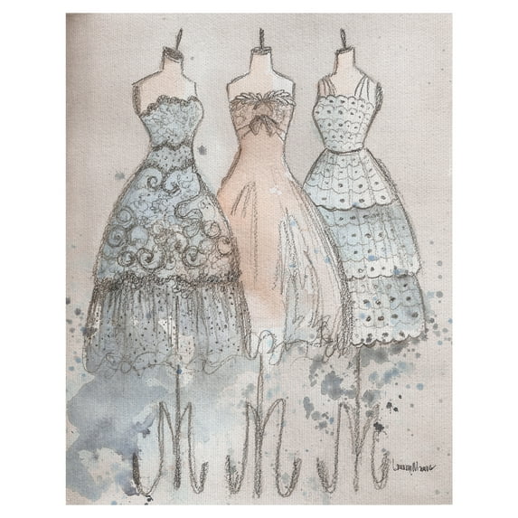 Masterpiece Art Gallery Scallop Lace Dresses By Lauren Maurer Canvas Art Print 22" x 28"