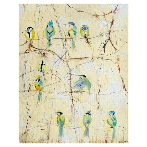 Masterpiece Art Gallery Serenity Blue Jays by Maria Teles Parenteau Canvas Art Print 22" x 28"