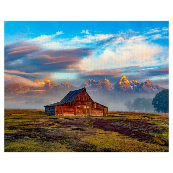 Masterpiece Art Gallery Serenity Farmhouse Mountain By Rich Martello Canvas Art Print 22" x 28"