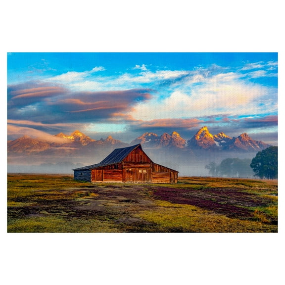 Masterpiece Art Gallery Serenity Farmhouse Mountain By Rich Martello Canvas Art Print 24" x 36"