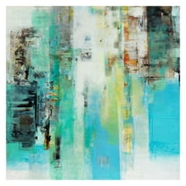 Masterpiece Art Gallery Serie Caminos #22 Blue Abstract By Ines Benedicto Canvas Art Print 35" x 35"